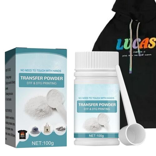 Poudre De Transfert Numérique Blanche Portable, Adhésif Thermofusible Pour T-Shirt En Coton Et Polyester, 100g/3.5oz