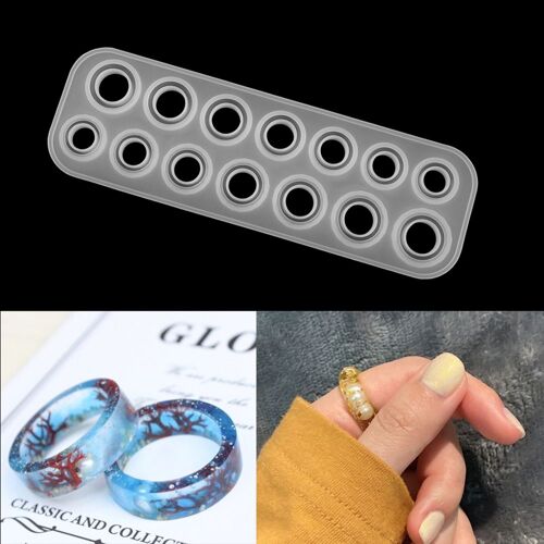 Moules Pour Bagues En Résine Époxy, Différentes Tailles, 1 Pièce, Outil De Moulage En Silicone Pour La Fabrication D'accessoires/De Bijoux Diy, Fourniture