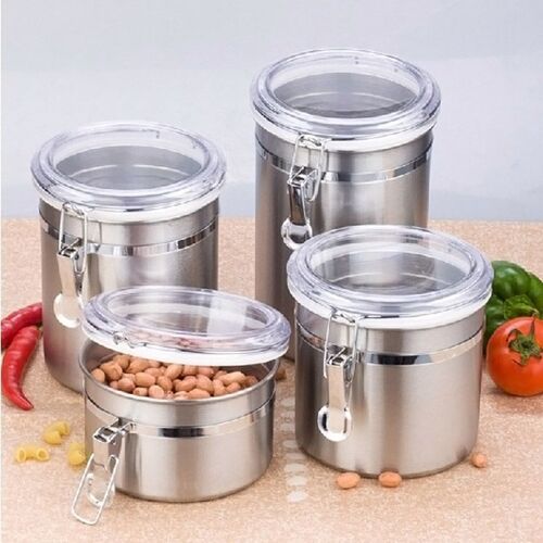 Boîte Hermétique En Acier Inoxydable Pour Le Stockage Des Aliments, Conteneur Scellé Pour Café, Farine, Sucre, Thé, Support, Hi, Nouveau