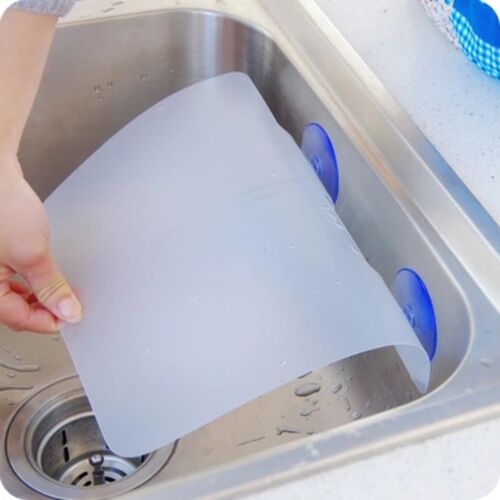 Plaque De Retenue D'eau En Plastique Translucide Pour Évier De Cuisine, Déflecteurs Imperméables, Ventouse Rêvée, Nouveau, 35