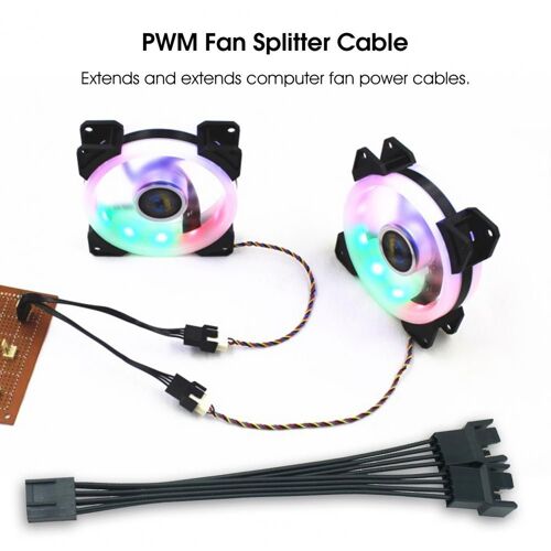 Câble d'extension professionnel pour séparateur de cuivre de bureau, 13.5cm, PWM ventilateur étamé 1 à 2 4 broches