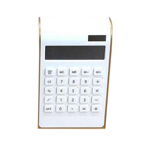 Mini calculatrice de bureau avec écran LCD, grand écran, bouton réactif, fonctionnement arithmétique, cadre doré, alimentation des touristes