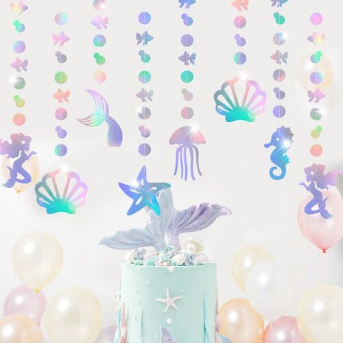 Décoration d'Anniversaire Thème Sirène, Méduse, Étoile de Mer, pour Fille