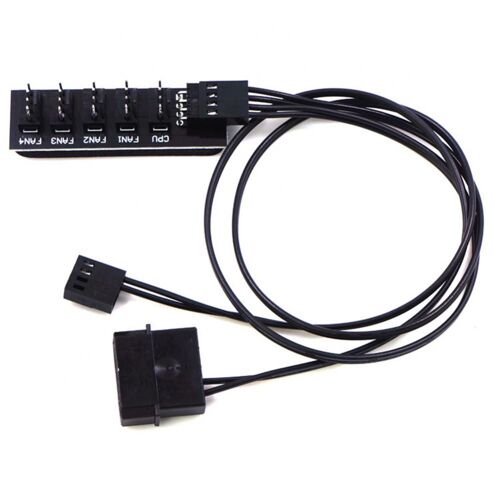 Câble de moyeu de ventilateur, 1 à 5, 4 broches, Ttage, PWM, ordinateur, CPU, ventilateur de refroidissement, adaptateur répartiteur, station S6, nouveau
