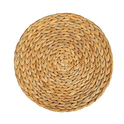 Napperon Rond En Rotin Tissé De Paille Naturelle, Polymère Standard, Décoration De Table À Manger Et De Maison