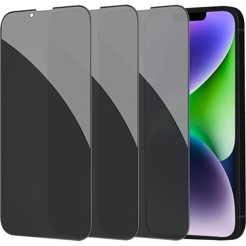 Anti-Espion Verre Trempé Pour Iphone 14 Plus/ 13 Pro Max 6,7, 3 Pièces Anti-Spy Privacy Film Protection Vitre 3d Couverture Complète 9h Ultra Résistant Écran Privé Protecteur