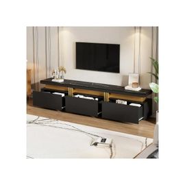 Meuble Bas Moderne Meuble Tv Aspect Marbre, 200 X 40 X 42 Cm - Peut Être Utilisé Pour Des Téléviseurs Jusqu'à 90 Pouces