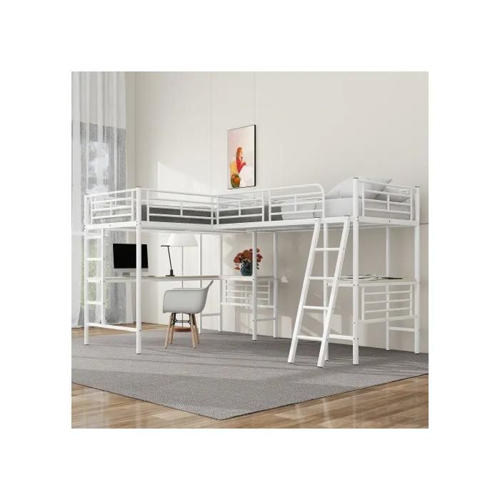 Lit Superposé Enfant 140*200, Lit Double En Métal, Lit Enfant Familial, Lit Superposé