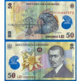 Roumanie 50 Lei 2005 Billet Polymere Aigne Avion Aviation Europe Centrale