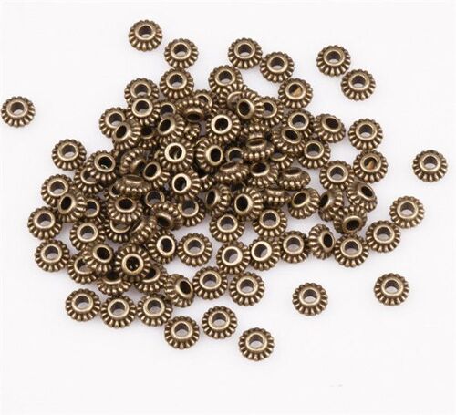Perles D'espacement D'engrenage De Roue 6mm, Perles Rondes Pour La Fabrication De Bijoux, Accessoires De Bricolage Pour Femmes Et Hommes, 100 Pièces/Lot, Vente En Gros