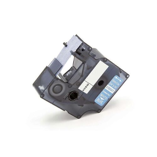 Cassette d'étiquettes vhbw compatible avec Dymo Rhino 6000, 5000, 5200, 4200, 3000, 1000 Imprimante d'étiquettes 5,5 m x 19 mm Blanc sur bleu, Vinyle