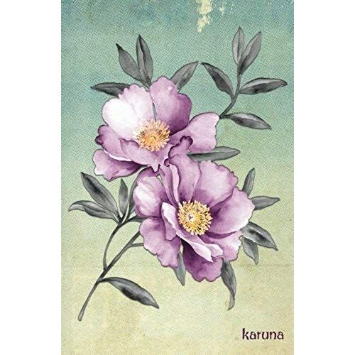 Karuna: 110-Page Blank Diary With Watercolor Floral Picture On Cover (5.25 X 8 Inches / Compact And Thin Journal)