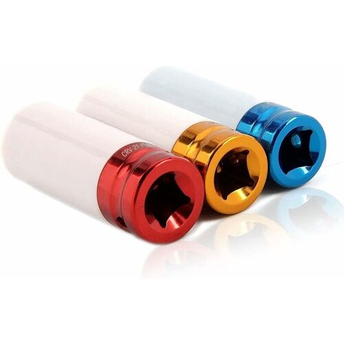 Set de Douilles de Serrage,Douilles à Impact pour Roue en Alliage Embout de Tournevis,Manchon de Pneu Couleur 17mm 19mm 21mm goodnice