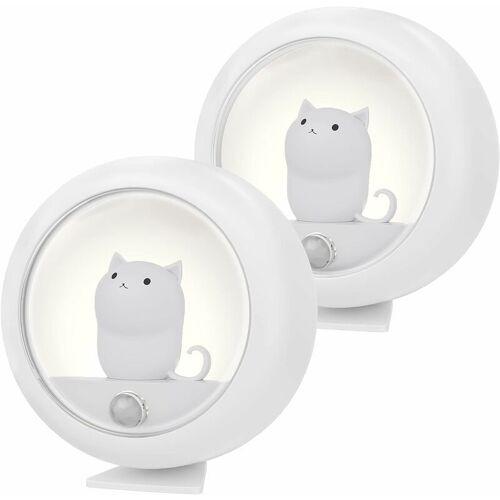 Veuilleuse Led À Induction Rechargeable Lot De 2pcs Veilleuse Bébé Automatique Forme Mignonne Pour Chambres D'enfants,Salons,Salles De Bains,Couloirs,Escaliers,Chambres [Classe Énergétique A++ Goodnice