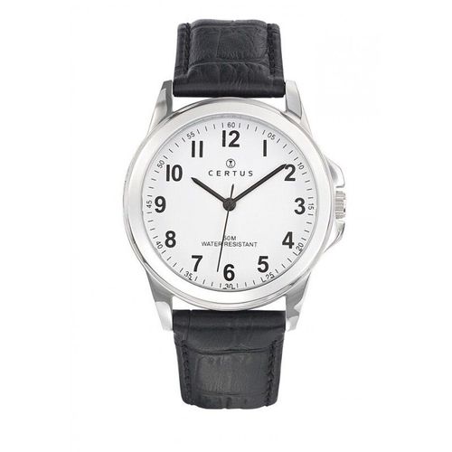Montre Certus Homme Acier Cuir Noir 610743