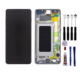Ecran Pour Samsung Galaxy S10+ S10 Plus G975 Châssis Vitre Tactile - Noir - Lcd / Noir / Avec Kit Outils