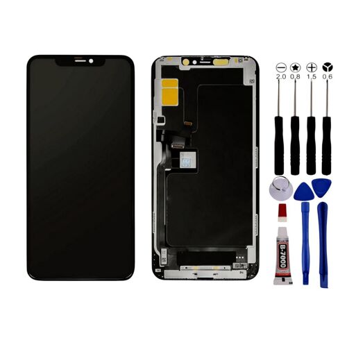 Ecran Complet Iphone 11 Pro Max Lcd Vitre Tactile Compatible Châssis Kit Outil - Lcd / Noir / Avec Kit Outils