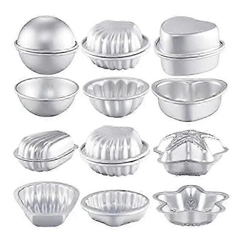 12 Pcs 6 Formes Bath-Bomb Fabrication Pour L'artisanat Bricolage Bath-Bomb Artisanat Presse Moule Pour Savons À La Main Bougie Gâteau Cuisson