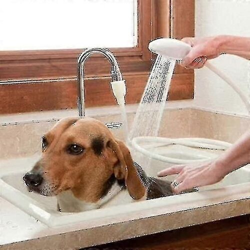 Blanc Lavabo De Bain Robinet Unique Douche Accessoire Tête Tuyau Spray - Lavage / Commode Cheveux Pet - Push On Mixer Xxf