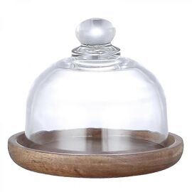 Cloche à Fromage Ancienne En Verre Soufflé Blanc - Globe Couvercle Début 20ème