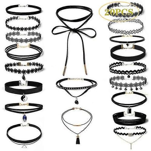 20pcs Collier Rond Collier Choker Dentelle Collier