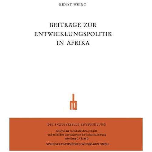 Beiträge Zur Entwicklungspolitik In Afrika