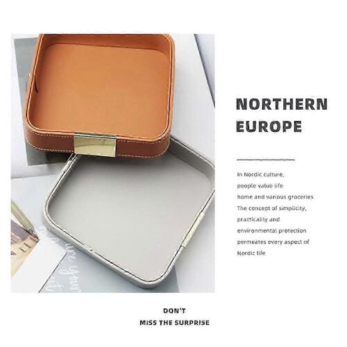 Plateau De Rangement De Bureau En Cuir Fourre-Tout Organisateur Plateau Pour Table D'entrée Pour Tenir Bijoux Montre Téléphone Portefeuille Conteneur A