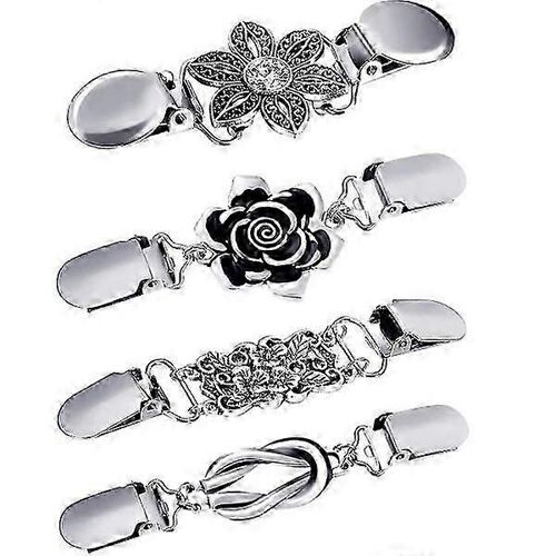 « 4 Pièces Vintage Pull Châle Clips Femme Chemise Broche Clips »