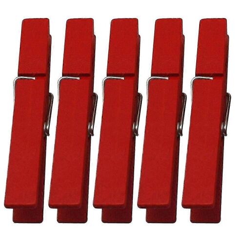 40pcs Durable 2.9 pouces en bois épingles à linge pinces à linge (rouge)
