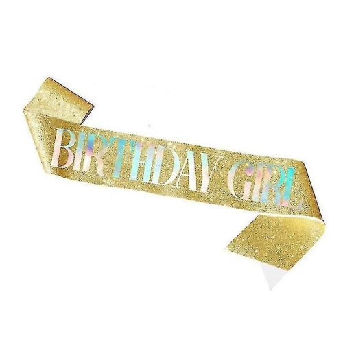 Anniversaire Reine Fille Satin Sash Décoration D'anniversaire Fille Rose Rose Or Bandoulière Ceinture Anniversaire Bande De Décoration