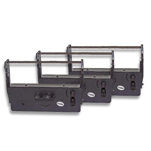 vhbw 3x Ruban d'étiquetage compatible avec l'imprimante de caisse enregistreuse Epson ERC 37, M 760 S, M 760, M 780 Dot Matrix, Imprimante de reçus - Noir
