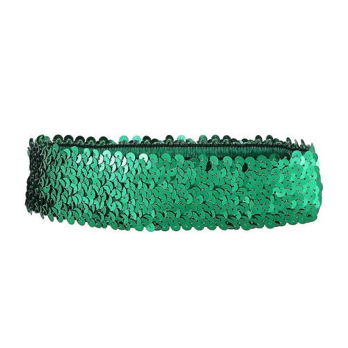 1pc Sequin Headband Fashion Sports Hairband Glitter Headdress Elastic Bling Headwear Pour Femmes Filles Vert