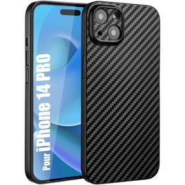 Coque Silicone Iphone 14 Pro Antichoc Antiderapant - Noir