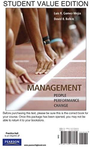 Management: People, Performance, Change