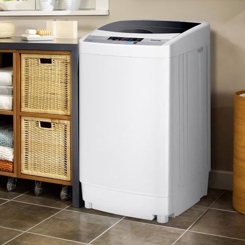 COSTWAY Mini Lave Linge 10 Programmes Capacité Lavage 4,5 kg Affichage LED Machine à Laver Automatique Economie d'eau et d'Energie