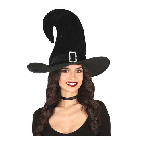 Chapeau De Sorcière Incurvé Noir Avec Evilla