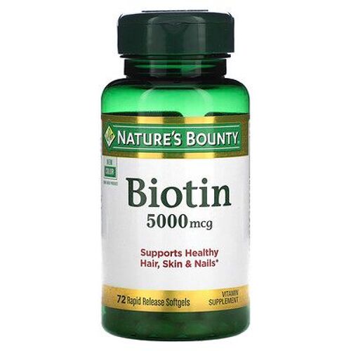 Nature's Bounty Biotine, 5000 ?g, 72 Capsules À Libération Rapide 
