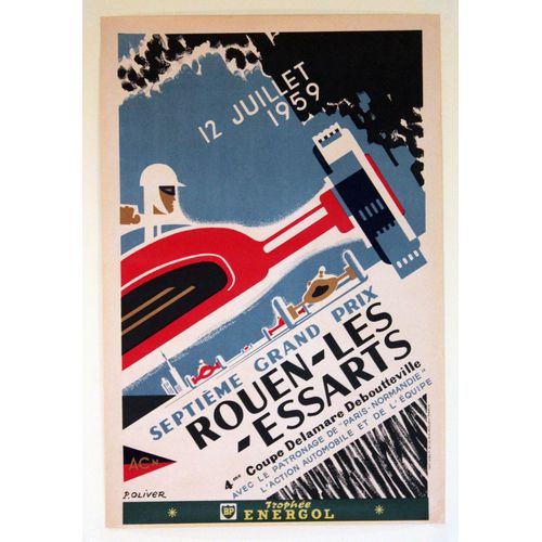 Affiche Septième Grand Prix Rouen-Les-Essarts 1959