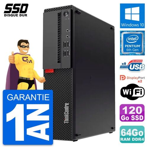 PC Lenovo ThinkCentre M910s SFF Pentium G4400 RAM 64Go SSD 120Go Windows 10 Wifi