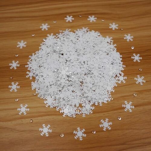 Confettis flocons de neige pour arbre de noël, 30g, paillettes, pour nouvel an, maison, mariage, anniversaire, décoration [B52560A]