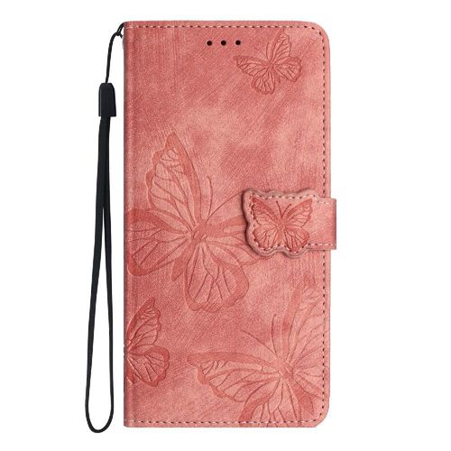 Flip Étui Pour Huawei P10 Papillon Fermeture Magnétique Titulaire De Fentes Pour Cartes Portefeuille Cuir Pu - Couleur Rose