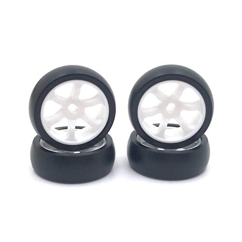 4pcs pneu en plastique dur pneu roue pour 284131 K969 K989 P929 Mini-z Mini-q Mini-d 1/28 Rc Voiture Upgrad