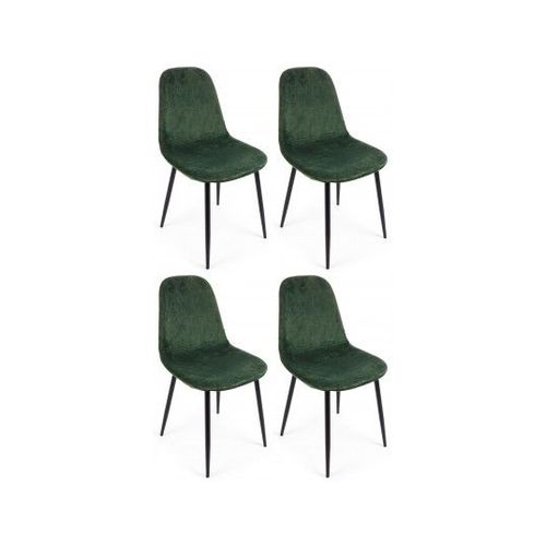 Chaise Lot De 4 Chaises Irelia Velours Vert
