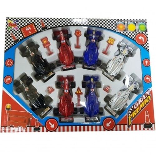 Trade Shop - Set 8 Mini F1 Racing Grand Prix Car 4-Wheel Toy Cars Children's Game