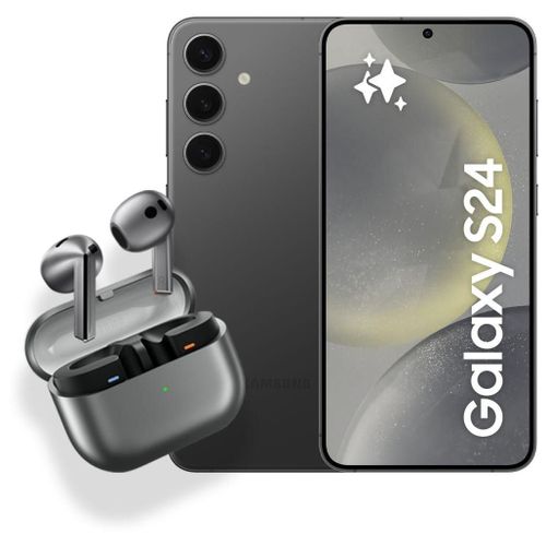 Smartphone SAMSUNG Pack S24 Noir 128Go + Buds 3 Gris