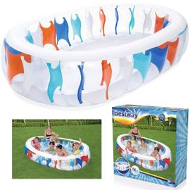 Piscine gonflable ovale 229x152x51 cm Bords Epais Pour Famille Enfants Eté