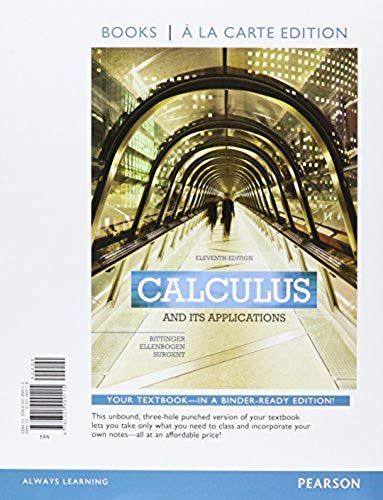 Calculus And Its Applications, Books A La Carte Edition