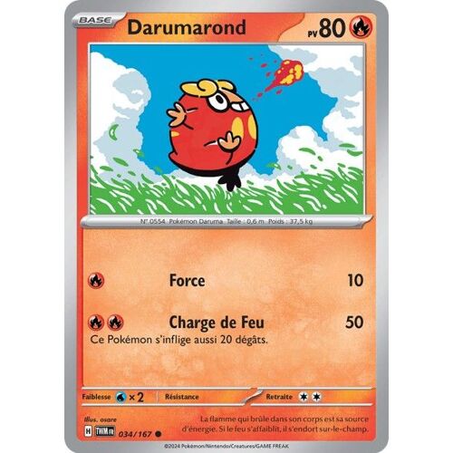 Carte Pokémon - Darumarond - 034/167 - Mascarade Crépusculaire Sous Sleeve - Choupine50