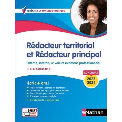 Concours Rédacteur Territorial Et Rédacteur Principal Catégorie B - Concours Externe, Interne, 3e Voie Et Examens Professionnels - Edition 2023-2024