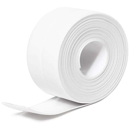 Joint d'étanchéité en silicone pour salle de bain, bande d'étanchéité Bande auto-adhésive imperméable en PE pour baignoire, douche, WC, cuisine, évier, sol, mur, protection des angles - blanc goodnice